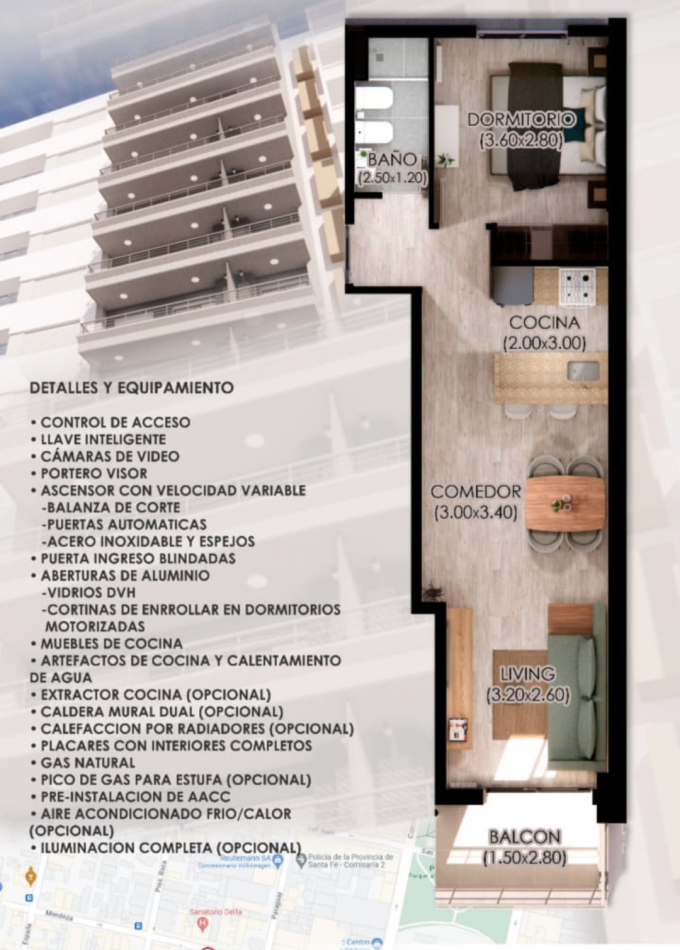 SEMIPISO DE 1 DORMITORIO A ESTRENAR CENTRO